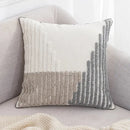 Boho tufted embroidered cushion cover grey & beige living room pillow