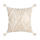 Boho tufted embroidered cushion cover grey & beige living room pillow