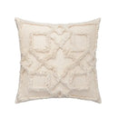 Boho tufted embroidered cushion cover grey & beige living room pillow