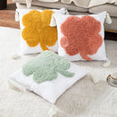 Boho tufted embroidered cushion cover grey & beige living room pillow