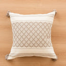 Boho tufted fringed black & white pillowcase living room decor
