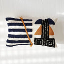 Boho tufted pillow cover navy & burnt orange living room decor