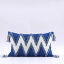 DecorBites™ Boho Tufted Tassel Cushion Cover 45x45cm - Blue Pink Cotton Throw Pillow Cover