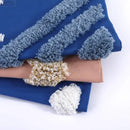 DecorBites™ Boho Tufted Tassel Cushion Cover 45x45cm - Blue Pink Cotton Throw Pillow Cover