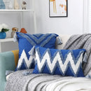 DecorBites™ Boho Tufted Tassel Cushion Cover 45x45cm - Blue Pink Cotton Throw Pillow Cover