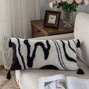 Boho white & black abstract eye pillow cover living room decor