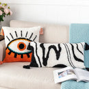 Boho white & black abstract eye pillow cover living room decor