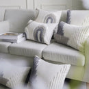Boho white & gray tufted cushion cover living room throw pillow
