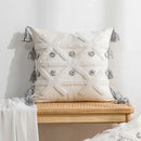 Boho white & gray tufted cushion cover living room throw pillow