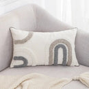 Boho white & gray tufted cushion cover living room throw pillow