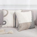 Boho white & gray tufted cushion cover living room throw pillow