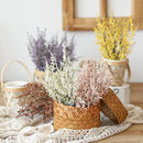 Boho wicker basket with pink & white decorbites forever dancing grass