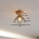 Boho woven rattan wood led ceiling light for bedroom decor