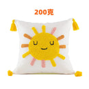 Boho yellow rainbow celestial cushion cover living room tassel pillow