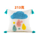 Boho yellow rainbow celestial cushion cover living room tassel pillow