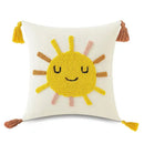 Boho yellow rainbow star moon pillow cover bedroom decor with tassels