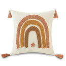 Boho yellow rainbow star moon pillow cover bedroom decor with tassels