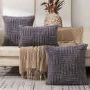 Boho yellow textured plush throw pillow covers living room decor