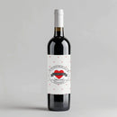 Bold Red Valentine Wine Label