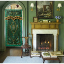 Botanic garden velvet blackout curtains emerald & gold bedroom valance