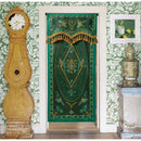 Botanic garden velvet blackout curtains emerald & gold bedroom valance