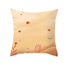 Botanical autumn maple leaves plush pillow case living room decor