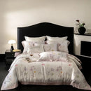 Botanical cream egyptian cotton print bedding set for the bedroom