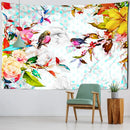 Botanical flying bird wall hanging for living room decor
