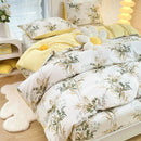Botanical yellow & white floral duvet cover set bedroom bedding