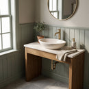 Botticino Beige Marble Oval Vessel Sink - 20.5"x16"x6" - Honed