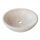 Botticino Beige Marble Oval Vessel Sink - 20.5"x16"x6" - Honed