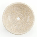 Botticino Beige Marble Round Vessel Sink - 16"x16"x6" - Honed