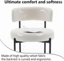 Boucle Bar Stools Set Of 3 24 Inch White Upholstered Counter Stools With Backs