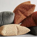 Boucle teddy rust slate and cream throw pillows living room set
