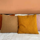 Boucle teddy rust slate and cream throw pillows living room set