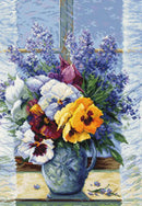 Bouquet with Pansie Counted Cross-Stitch Kit by Luca-S B7030L