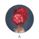 Bouquet Woman Canvas - Circle