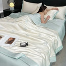 Bowknot embroidered summer bedding set cream & pink bedroom quilt