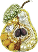 BP-205C Beadwork kit for creating brooch Crystal Art "Pear"