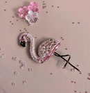 BP-216C Beadwork kit for creating brooch Crystal Art "Flamingo"