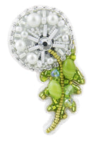 BP-258C Beadwork kit for creating brooch Crystal Art "Dandelion"