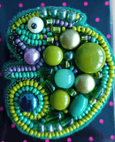 BP-266C Beadwork kit for creating brooch Crystal Art "Chameleon"