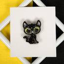 BP-330C Beadwork kit for creating brooch Crystal Art "Black cat"