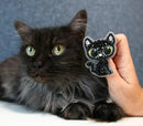 BP-330C Beadwork kit for creating brooch Crystal Art "Black cat"