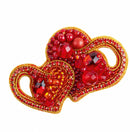 BP-342C Beadwork kit for creating brooch Crystal Art "Hearts"