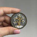 Beadwork kit for creating brooch Crystal Art Tree of happiness BP-371C