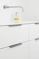 Brushed Anthracite Textured "Edge Straight" Tab Drawer Pulls