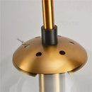 Brass amber glass ball wall light for bedroom and living room