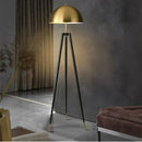 Brass and black coyote gold tripod floor lamp for living room