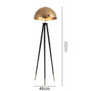 Brass and black coyote gold tripod floor lamp for living room